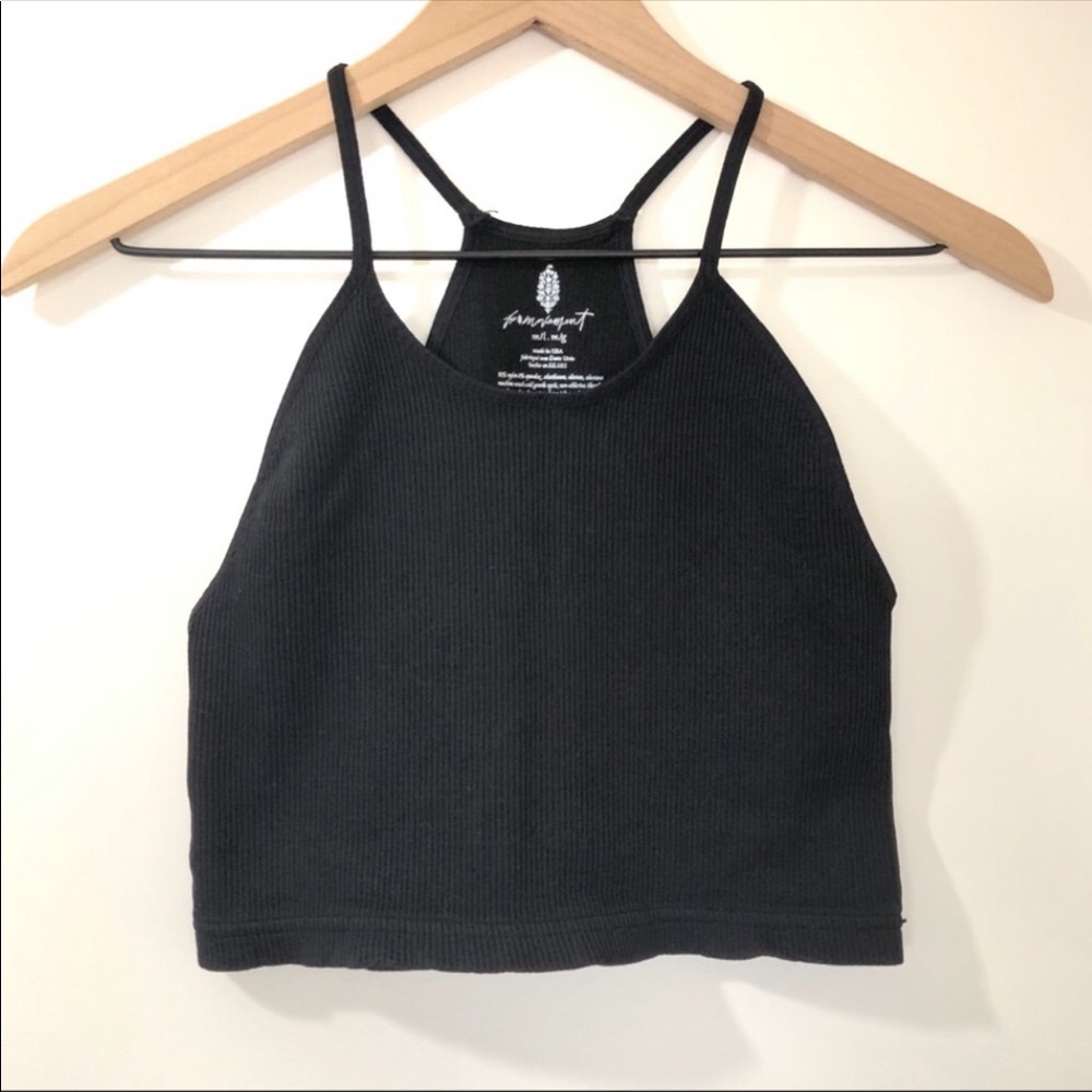 NEW Free People Seamless Crop Top Tank Black M/L